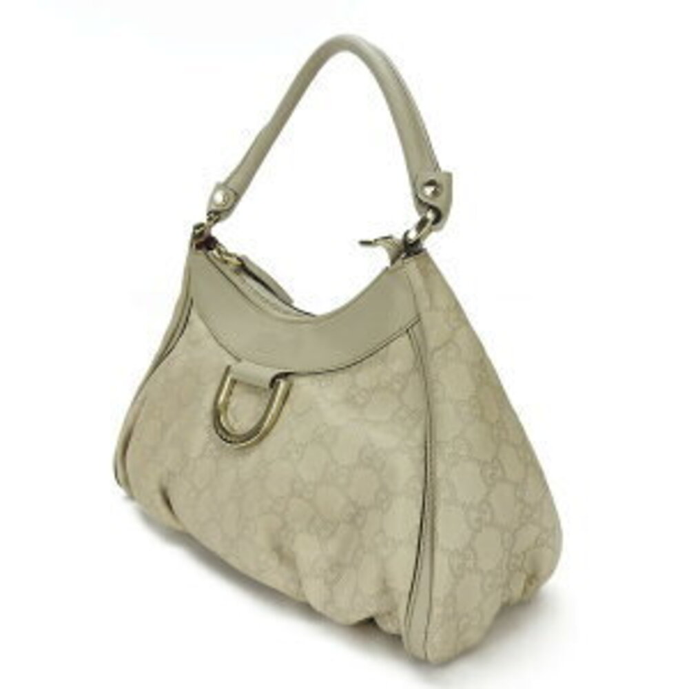 Gucci Bag White Ivory ssima Shoulder Handbag Canvas Leather Hobo